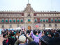 femicide protest zocalo-protester with sign